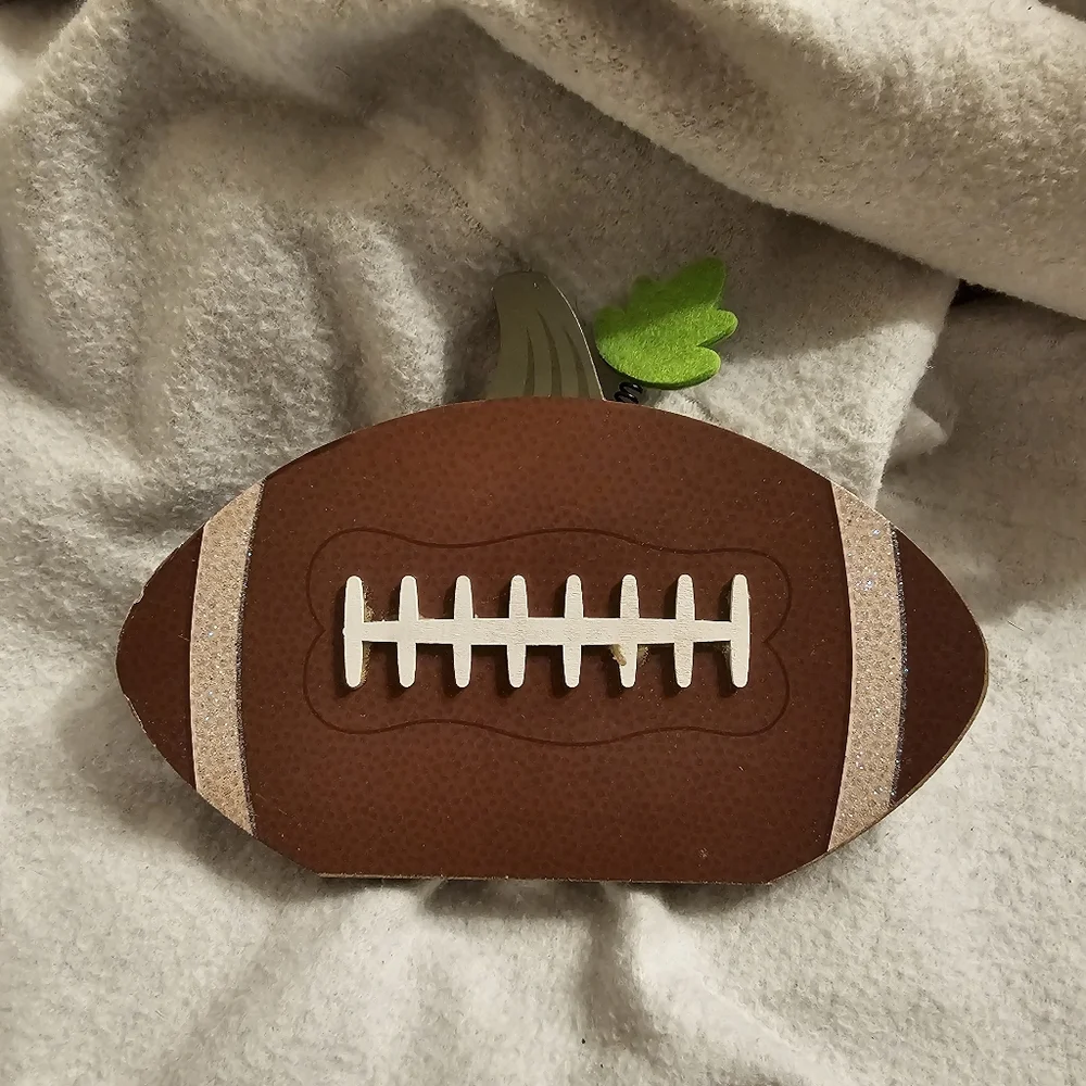 Country Silk Fall Themed Football Pumpkin Decor